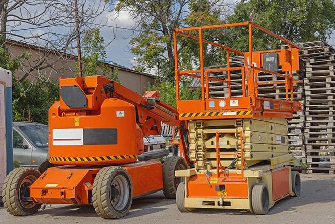 warehouse forklift in action in Donna